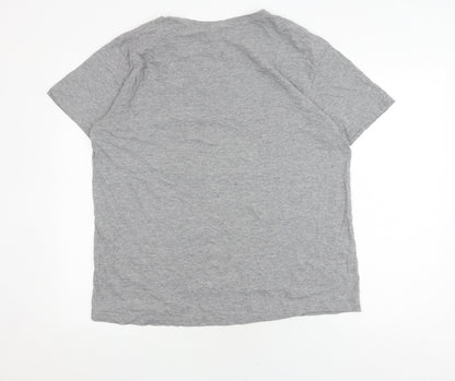 Clique Men's Grey XL Logo T-Shirt, Crew Neck, Casual Wear
