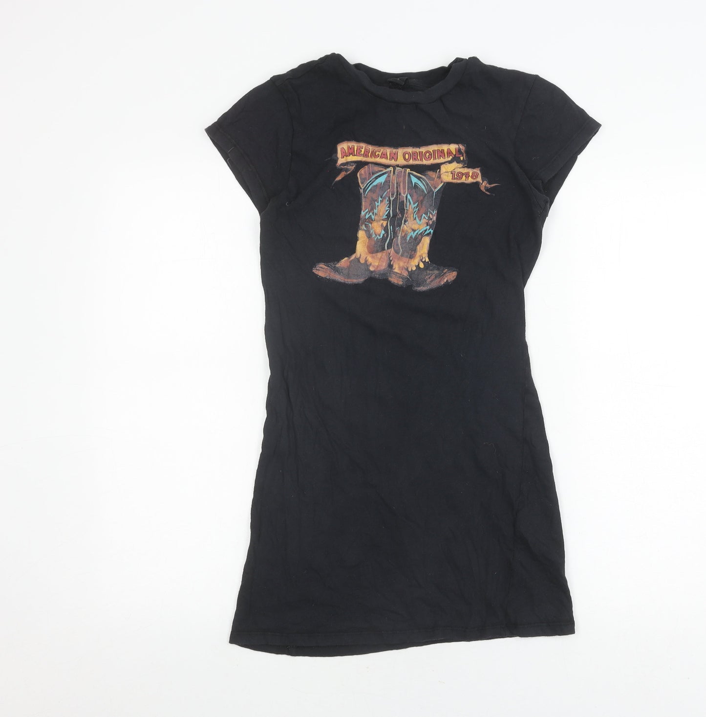 Tultex Unisex Black Crew Neck T-Shirt, Size L, Casual Style