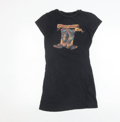 Tultex Unisex Black Crew Neck T-Shirt, Size L, Casual Style