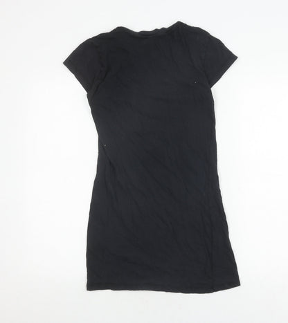 Tultex Unisex Black Crew Neck T-Shirt, Size L, Casual Style