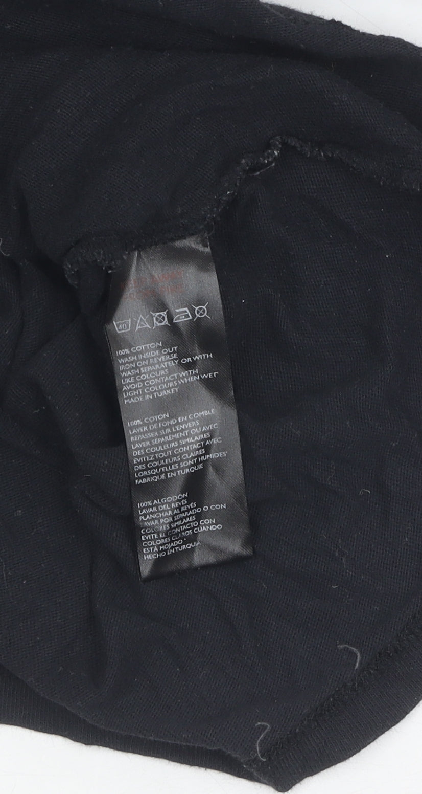 Tultex Unisex Black Crew Neck T-Shirt, Size L, Casual Style