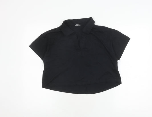 Cotton On Women's Black Polo Shirt M Casual