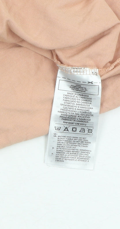 Unisex Adults UK Size L adidas Beige Basic T-Shirt
