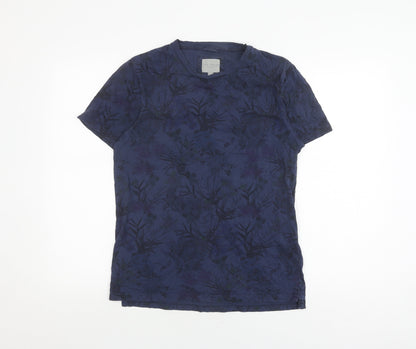Ted Baker Men's Blue Floral Cotton T-Shirt, M
