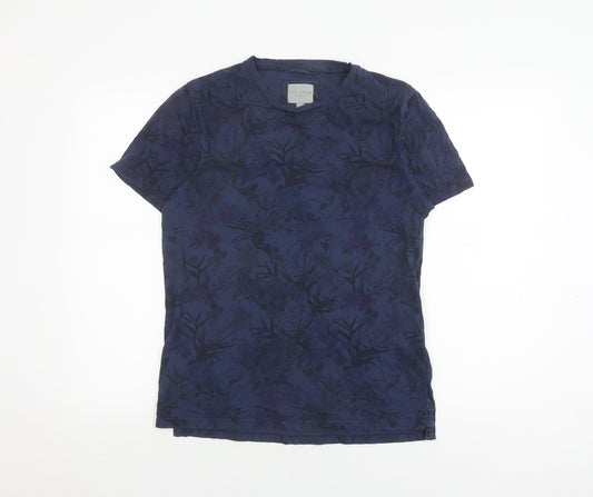 Ted Baker Men's Blue Floral Cotton T-Shirt, M