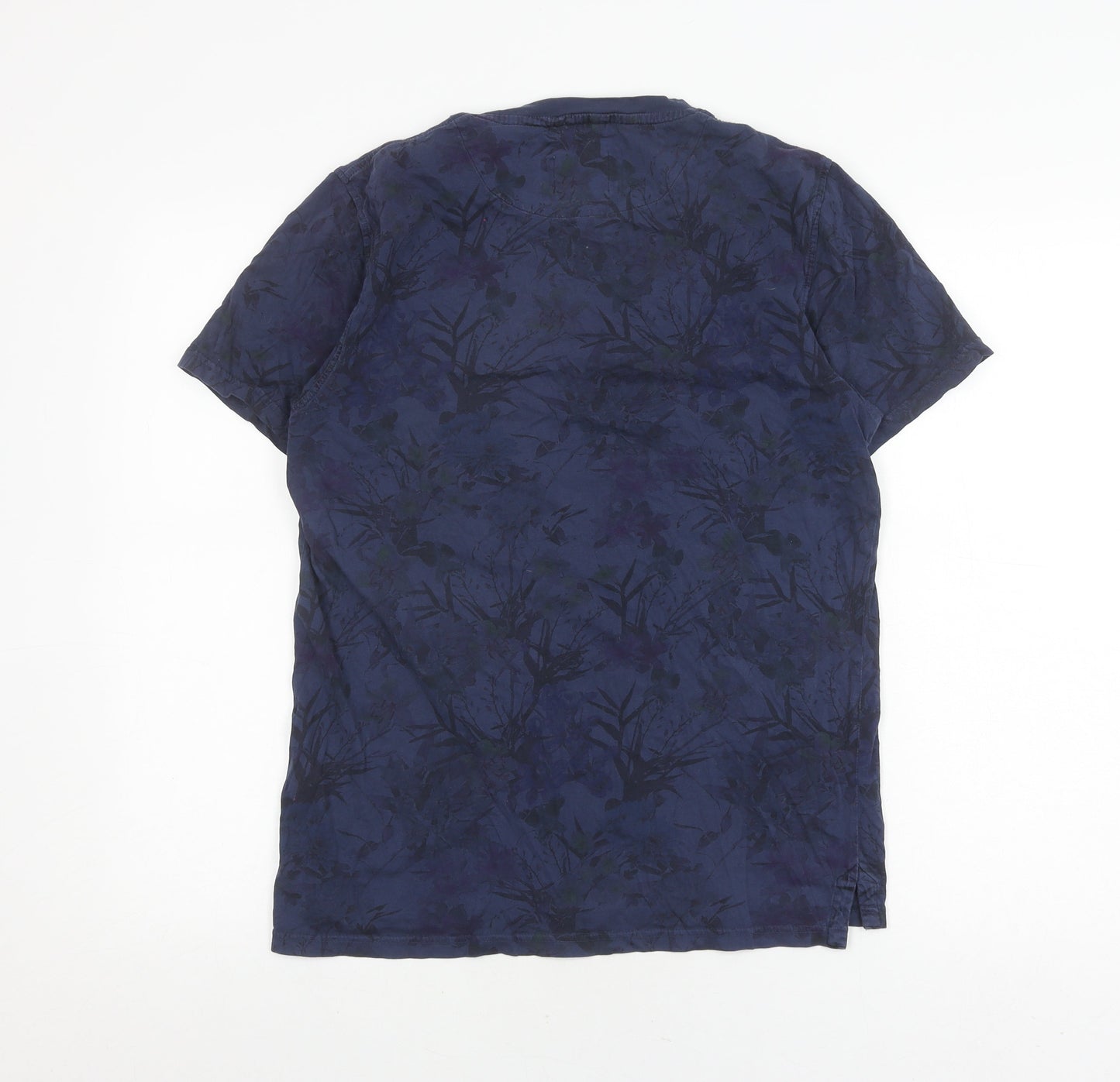 Ted Baker Men's Blue Floral Cotton T-Shirt, M