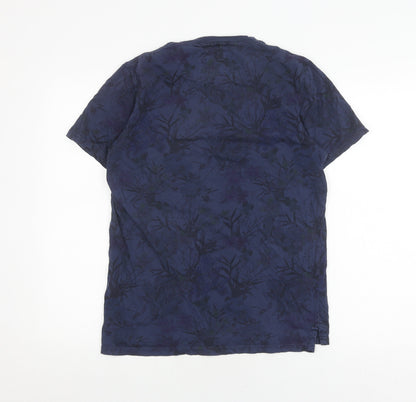 Ted Baker Men's Blue Floral Cotton T-Shirt, M