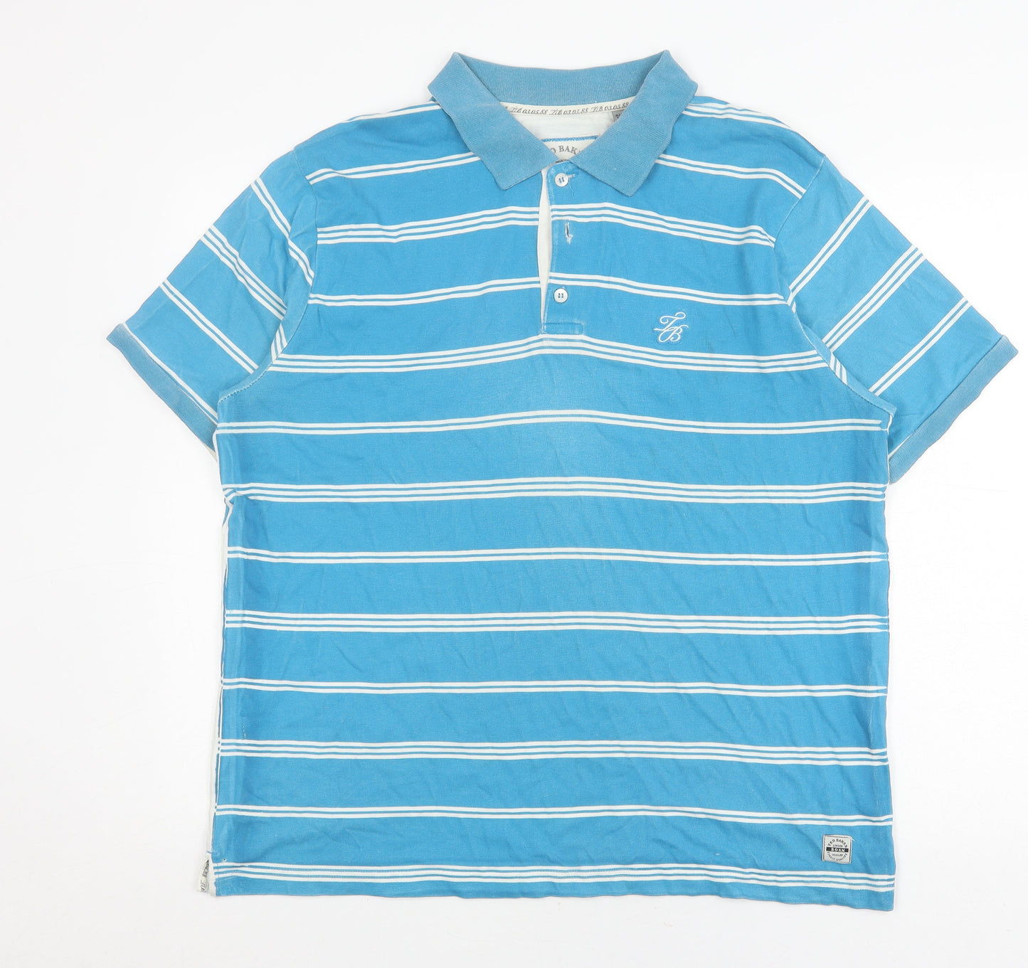 Ted Baker Men's Blue Striped Polo Shirt, Size 5