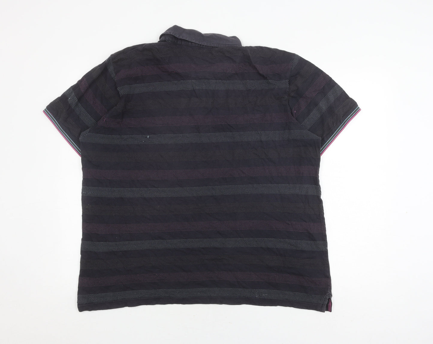 Ted Baker Men's Black Striped Polo Shirt, Size L