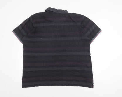 Ted Baker Men's Black Striped Polo Shirt, Size L