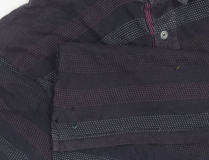 Ted Baker Men's Black Striped Polo Shirt, Size L