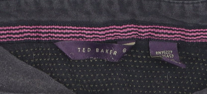Ted Baker Men's Black Striped Polo Shirt, Size L