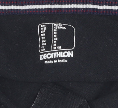 Decathlon Men's Black M Polo Shirt, Casual Cotton