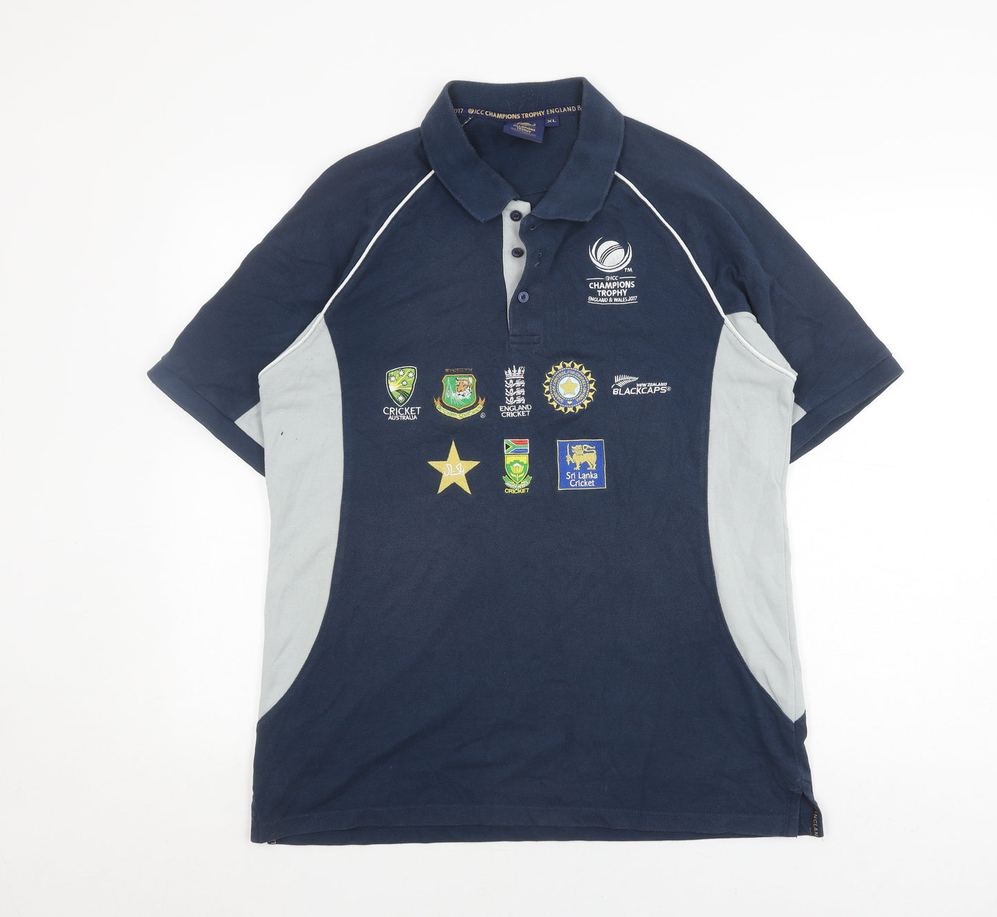ICC Champions Trophy England & Wales 2017 Men’s Blue Polo Shirt XL