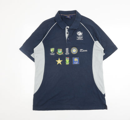 ICC Champions Trophy England & Wales 2017 Men’s Blue Polo Shirt XL