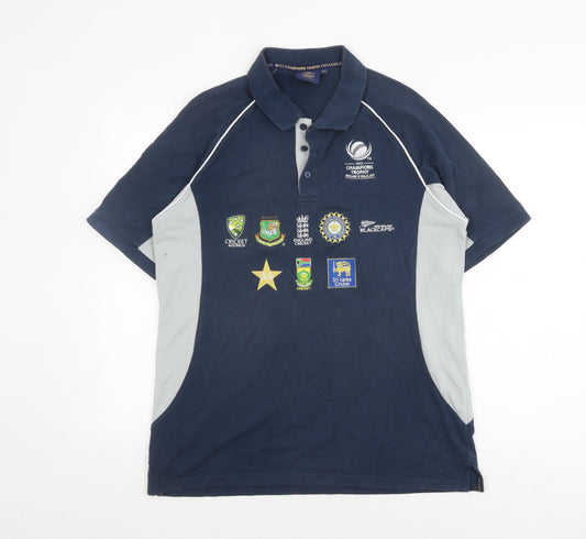 ICC Champions Trophy England & Wales 2017 Men’s Blue Polo Shirt XL