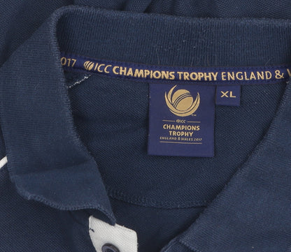 ICC Champions Trophy England & Wales 2017 Men’s Blue Polo Shirt XL