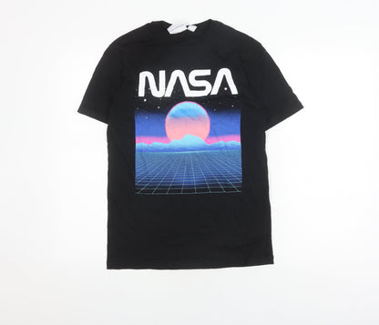 NASA Men's Black S Space Graphic Print T-Shirt