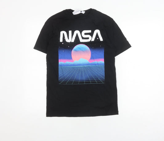 NASA Men's Black S Space Graphic Print T-Shirt