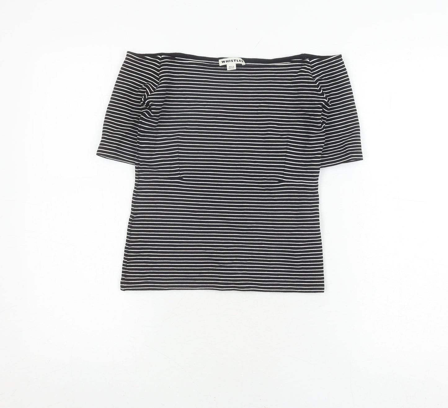 Womens UK Size 10 Whistles Black Jersey Blouse