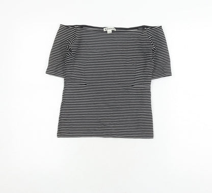 Womens UK Size 10 Whistles Black Jersey Blouse
