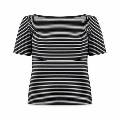 Womens UK Size 10 Whistles Black Jersey Blouse