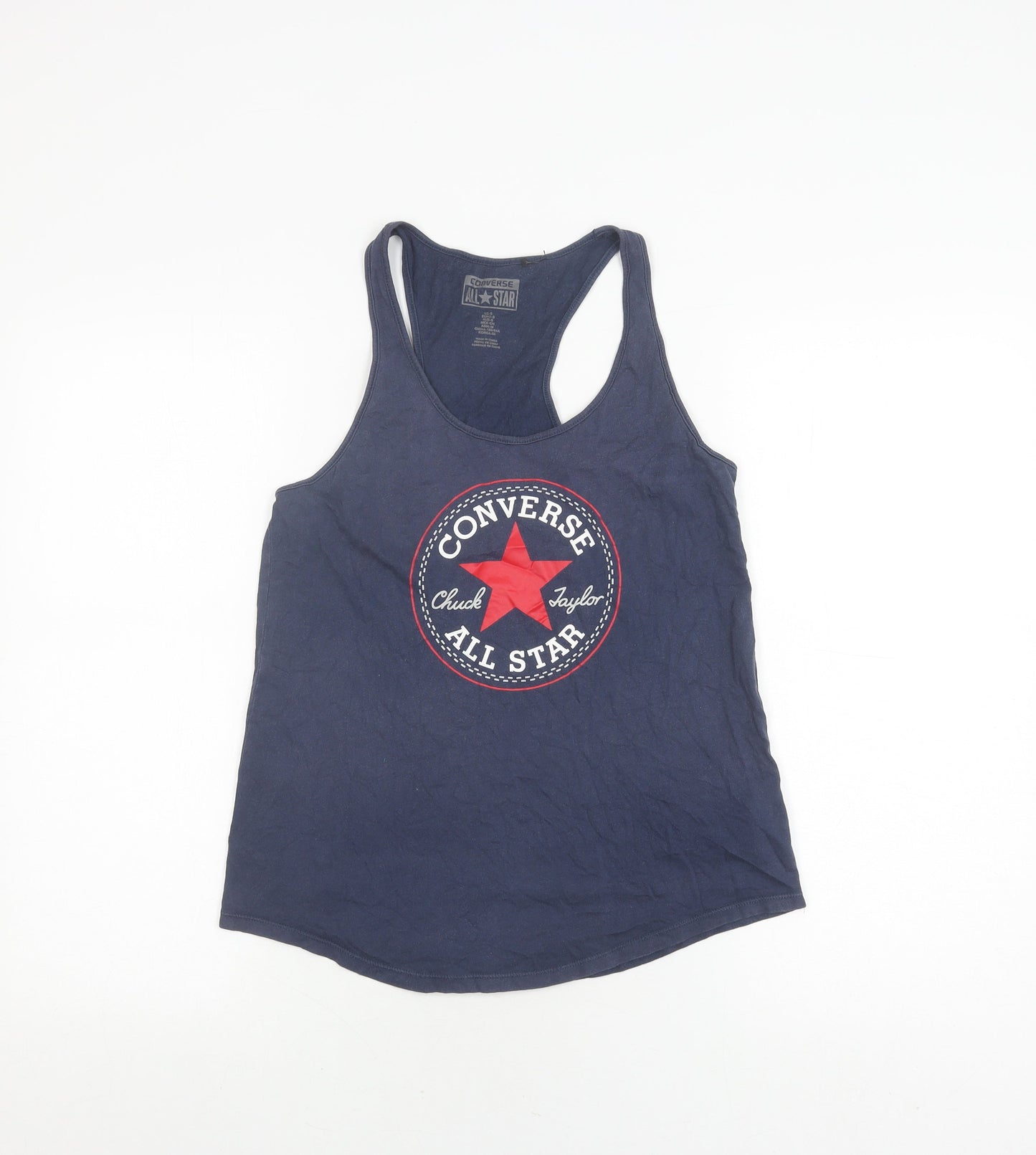 Womens UK Size S Converse Blue Basic Tank