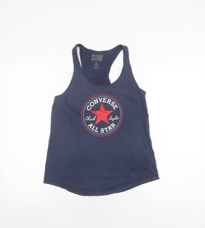 Womens UK Size S Converse Blue Basic Tank