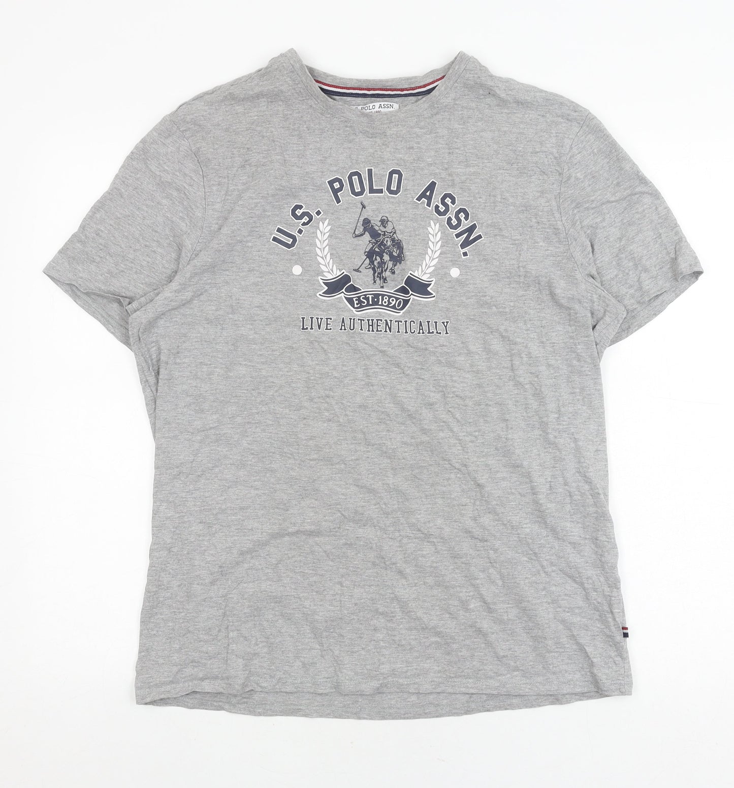 U.S. Polo Assn. Men's Grey Logo T-Shirt, Size L