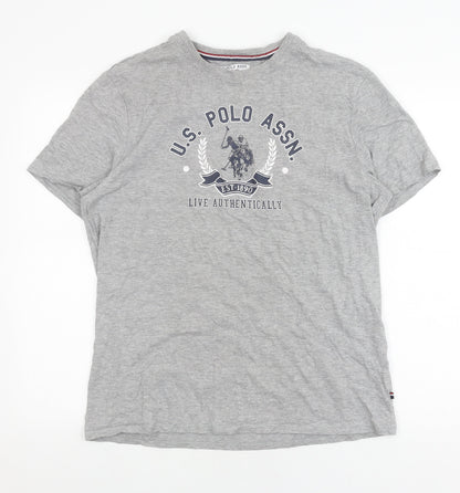 U.S. Polo Assn. Men's Grey Logo T-Shirt, Size L