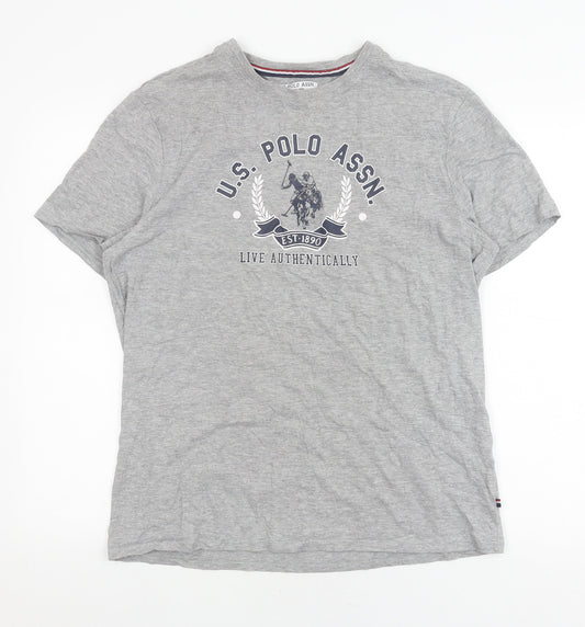 U.S. Polo Assn. Men's Grey Logo T-Shirt, Size L