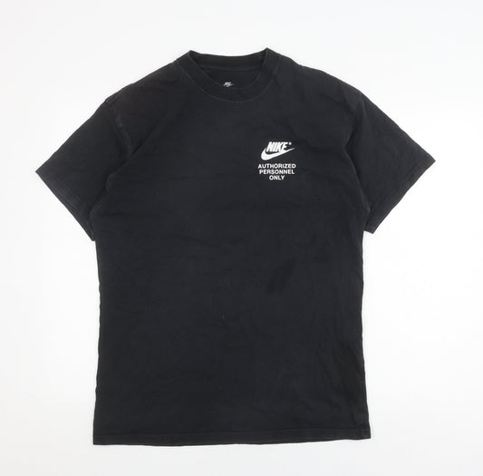 Nike Men's Black Cotton Logo T-Shirt M Casual