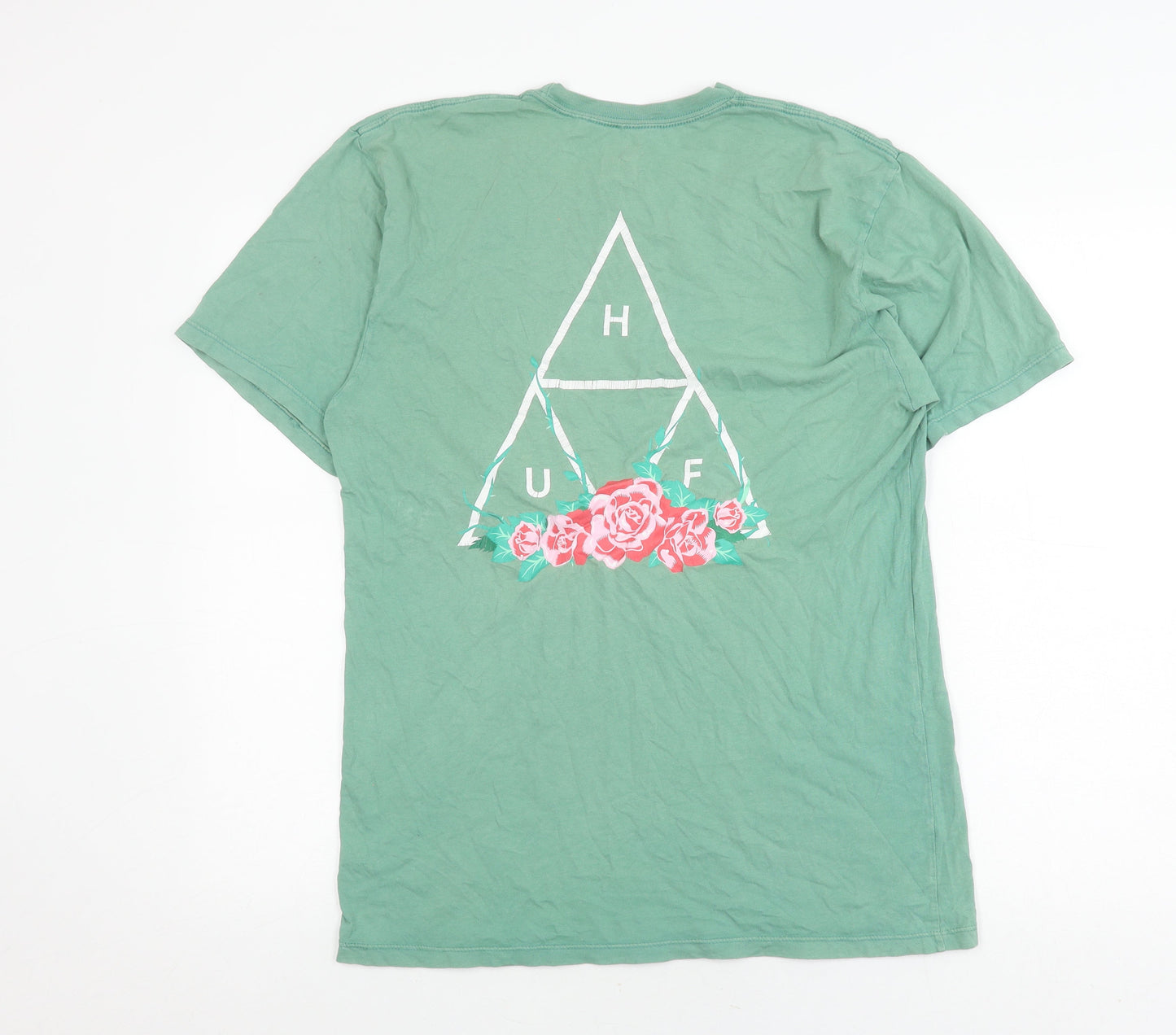 Mens UK Size M HUF Green  T-Shirt