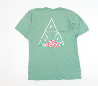Mens UK Size M HUF Green  T-Shirt