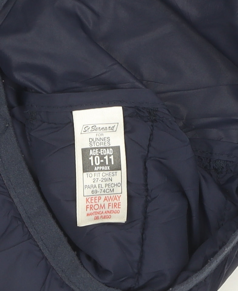 Dunnes Stores Boys Blue Puffer Jacket 10-11 Years Thermal