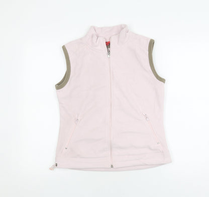 ELLE Women's Pink Waistcoat, M, Sleeveless, Full Zip