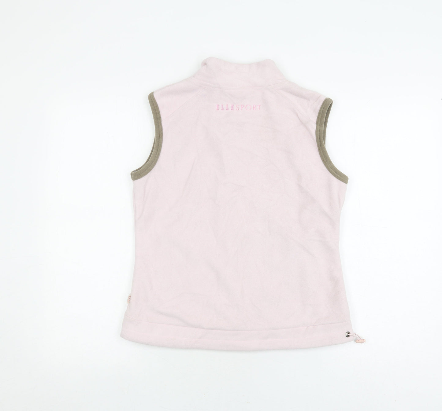 ELLE Women's Pink Waistcoat, M, Sleeveless, Full Zip