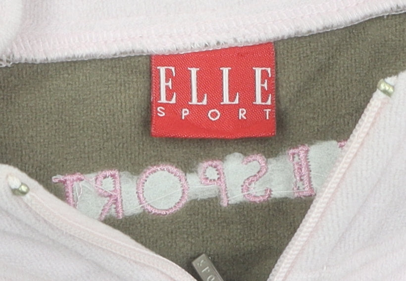 ELLE Women's Pink Waistcoat, M, Sleeveless, Full Zip