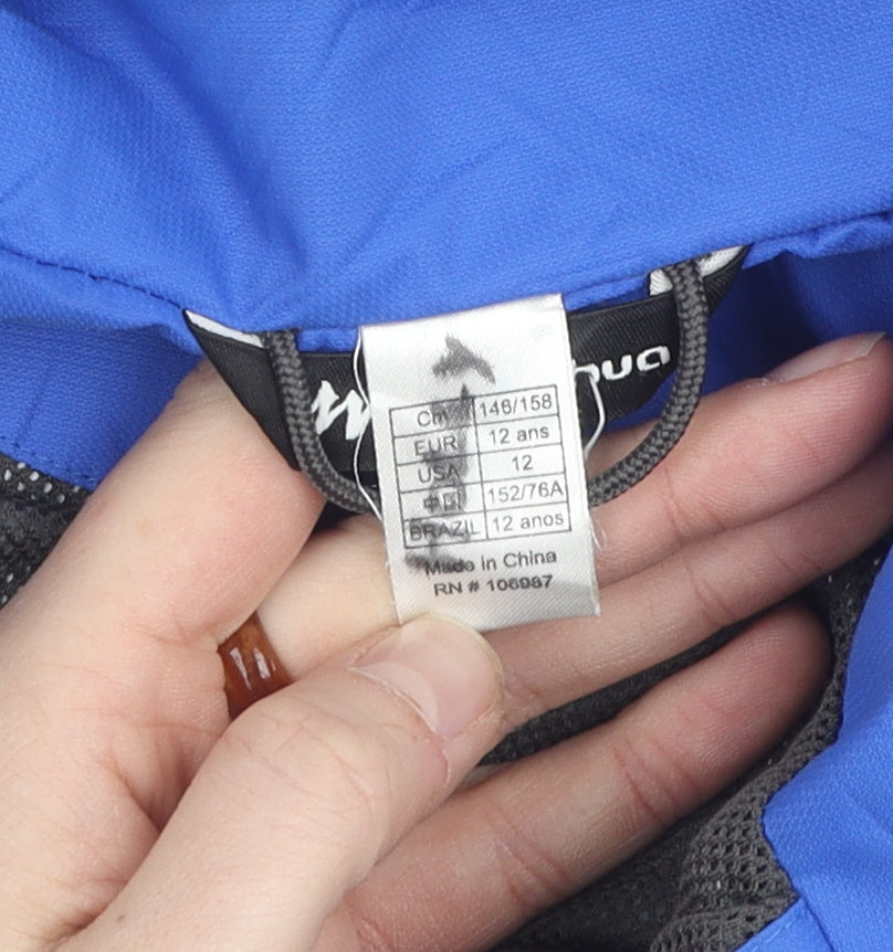 Quechua Boys Blue Anorak Jacket, Size 12, Hooded, Outdoor