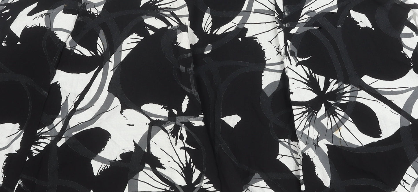 Marks and Spencer Women's Black Floral Skirt Size 14