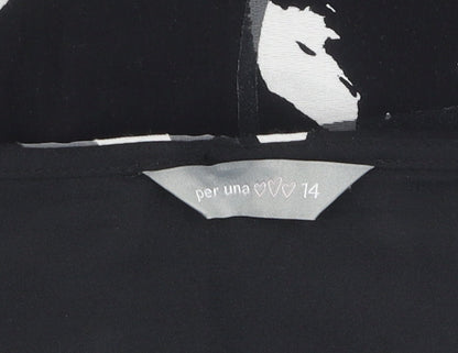 Marks and Spencer Women's Black Floral Skirt Size 14