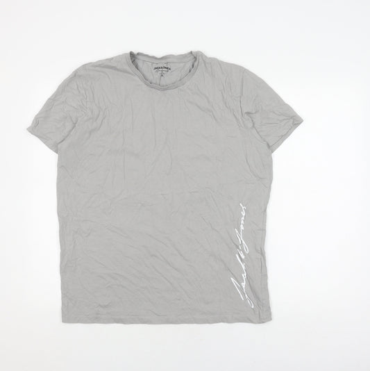 Jack & Jones Men's Grey XL Crew Neck T-Shirt