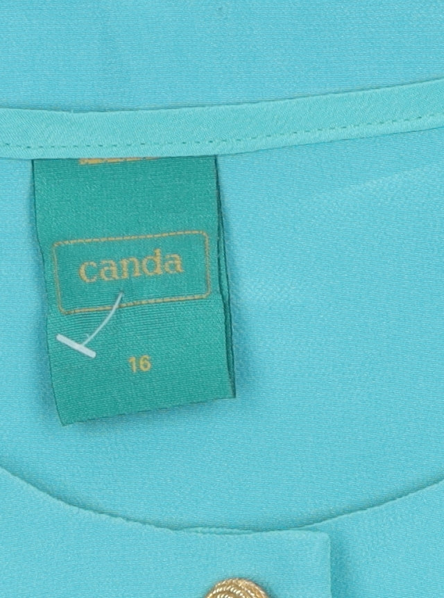 Womens UK Size 16 canda Blue Basic Blouse