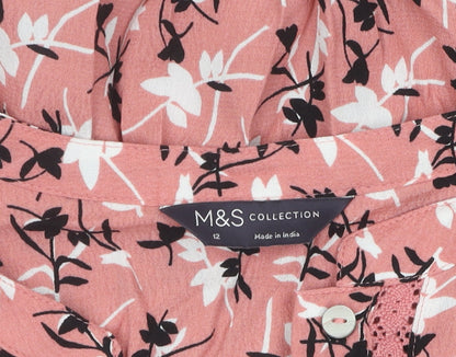Womens UK Size 12 Marks and Spencer Pink  Blouse