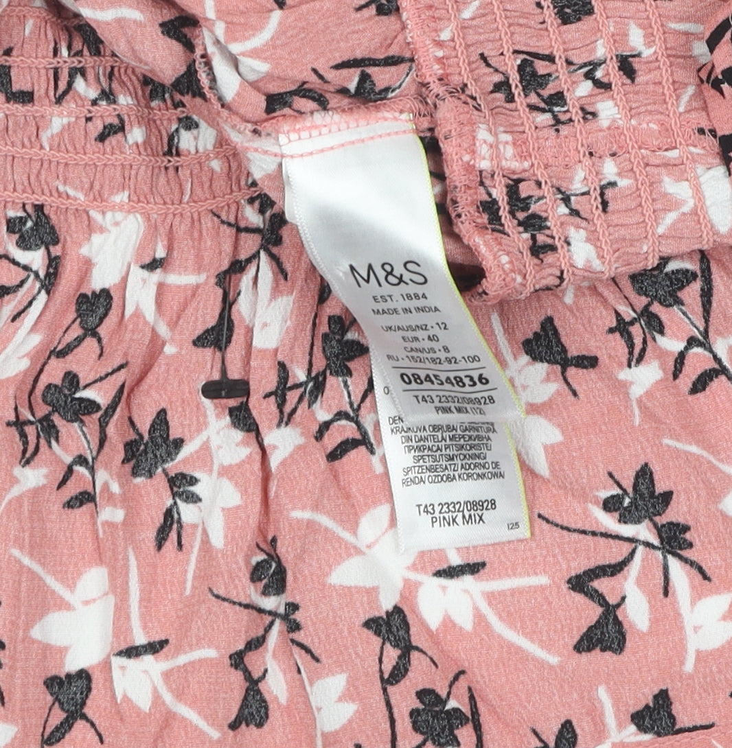 Womens UK Size 12 Marks and Spencer Pink  Blouse