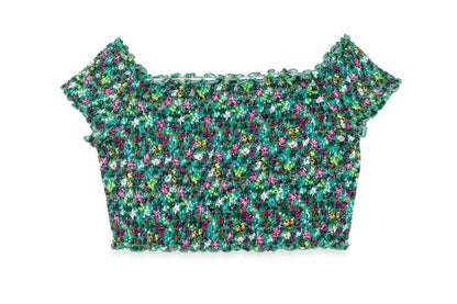 Womens UK Size L H&M Multicoloured Cropped Blouse