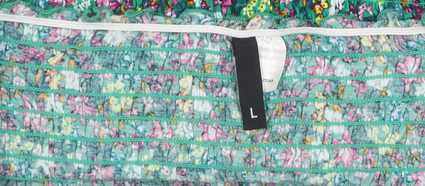 Womens UK Size L H&M Multicoloured Cropped Blouse