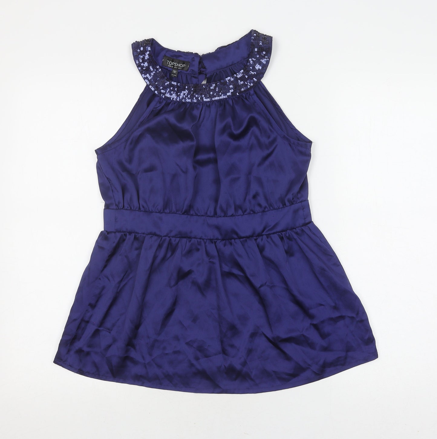 Womens UK Size 8 Topshop Blue Camisole Blouse