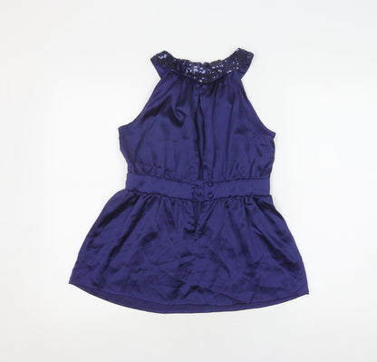 Womens UK Size 8 Topshop Blue Camisole Blouse