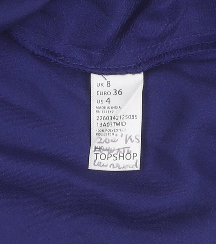 Womens UK Size 8 Topshop Blue Camisole Blouse